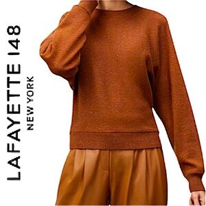LAFAYETTE 148.NY.NWT."Chine Tie-Back". Cashmere&Silk-Blend Sweater.Cappuccino.XL